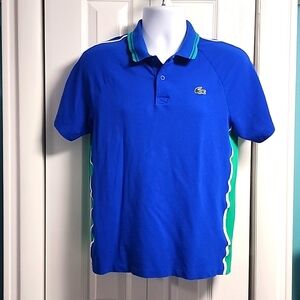 Lacoste Blue and Green Polo Shirt